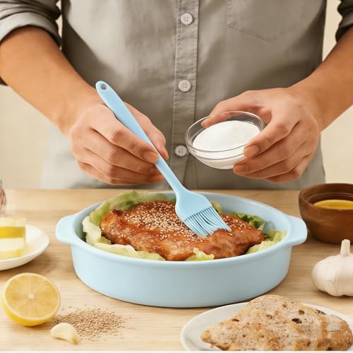 Silicone Baking Tools Set 6-Piece Kitchen Mixing Spatula Turner Brush Cake Spreader, Blue - color: Blue
