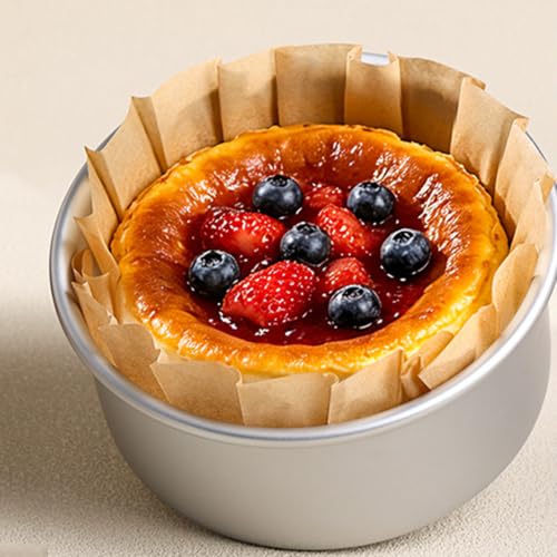 100PCS Basque Cheese Cake Paper, 4 Inch Round Parchment Paper, Non-Stick Basque Cake Liner Disposable for Cake Pan, Air Fryer, Microwave, Oven - color: Natural, size: 4inch