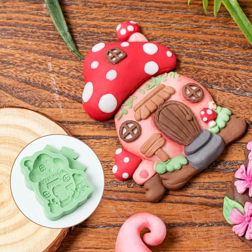 Fairy Gnome Hat Fondant Silicone Mould - Enchanted Cake Decorating Tool - color: Mushroom