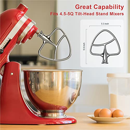 Stainless Steel Beaters for KitchenAid 4.5/5 Quart Tilt-Head Mixers - color: Silver - 4.5-5 Qt