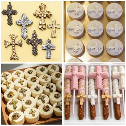 Cross Molds Silicone Fondat Cake Chocolate Mold 2pcs for Baptism Party Supplies - style: Cross Mold
