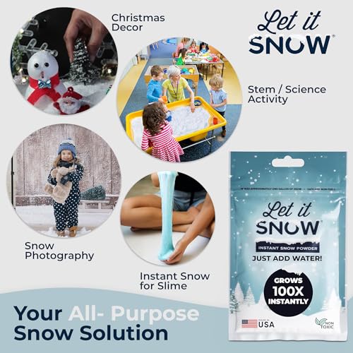 Instant Fake Snow for Slime Made in USA Safe & Easy Artificial Snow Powder