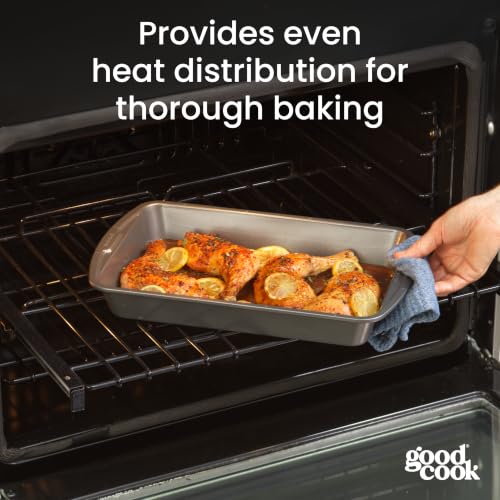 Good Cook Everyday Bake & Roast Pan with Scratch-Resistant Metal-Utensil Safe Nonstick, 13 x 9-Inch, Gray - size: 13" x 9" (1-Piece)