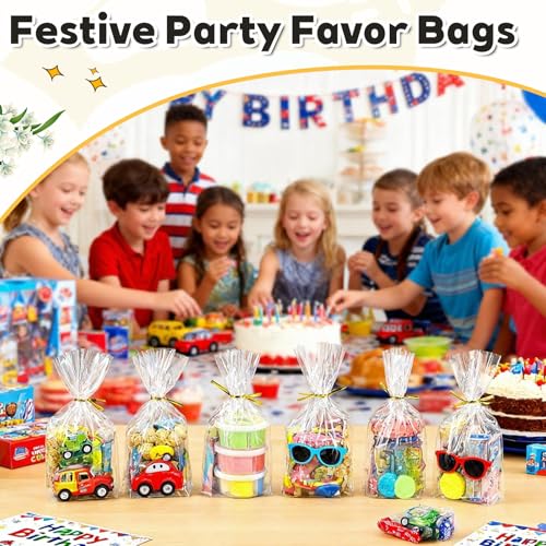 PigPotParty Cellophane Treat Bags 7x10 Inch, 50 Pack, Clear Goodie Bags - color: 7x10 Inch (Pack of 50)