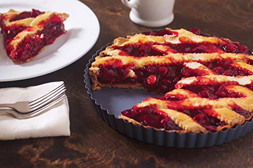 Fox Run 9.5-Inch Non-Stick Tart Pan, Removable Bottom Quiche Pan - style: 9.5-Inch Round