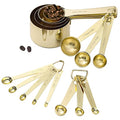16 Pcs Stainless Steel Measuring Cups & Spoons Set, Gold - color: C - Gold, size: 16pcs