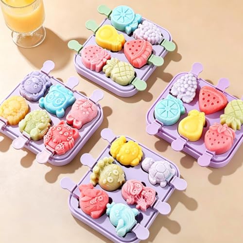 2pcs Animal Popsicle Molds for Kids,Mermaid Ice Cream Molds (Mermaid)
