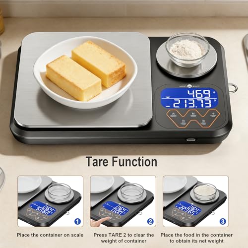 Rechargeable Digital Dual Platform Food Kitchen Scales Weight