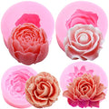 ZiXiang Flower Silicone Mold Rose Flower Silicone Fondant Molds Set Of 4 - color: Style C