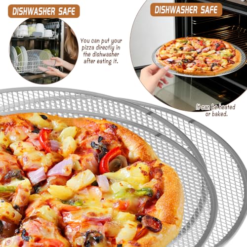 3 Pcs Pizza Screen, 14 Inch Pizza Pan for Oven, Nonstick Pizza Tray for Oven, Dishwasher Safe(3 PCS 14 inch) - size: 3 PCS 14 inch