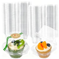 100 Pack Individual Cupcake Containers with 2 Type Stickers, Cupcake Boxes