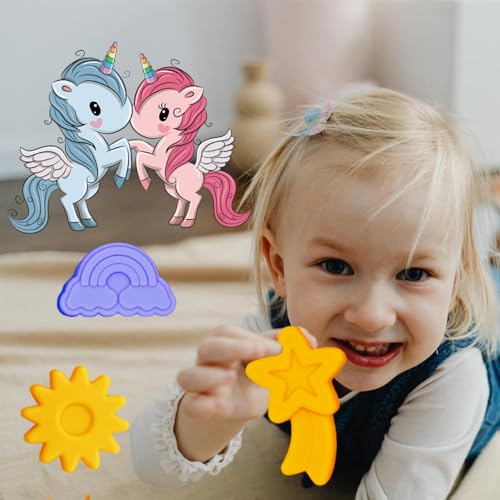2 Pack Unicorn Molds Silicone 8 Cavity 3D Flying Unicorn Themed Baking Mould Tray with Cartoon Rainbow Meteors Sun for Kids' Party Chocolate Cake Topper Dessert Mousse Pastry Handmade Soap Crayons - style: 8 Cavity Unicorn Molds