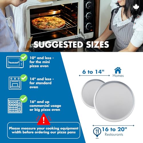 Norjac 14 Inch Pizza Pan, 2 Pack, Round Aluminum Pans, Baking Tray for Oven, Rust-Free, Durable & Long Lasting - size: 14in-2pk