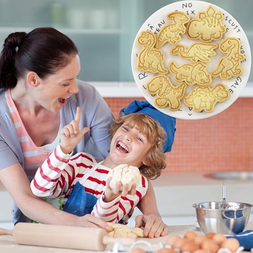 8Pcs Dinosaur Cookie Cutter T-Rex Triceratops Biscuit Molds for Kids Baking - color: Dinosaur B