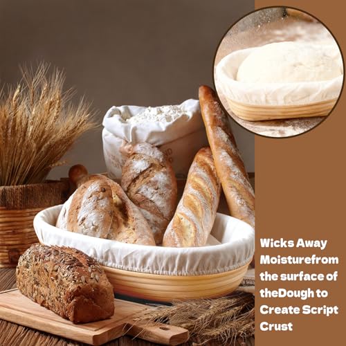 8 Sets Bread Proofing Baskets Bulk with Cloth Liners and Scrapers