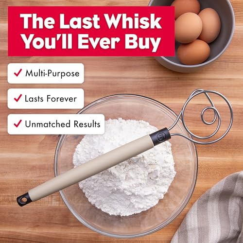 Brod & Taylor Dough Whisk - Heavy Duty Dishwasher-Safe Mixing Tool