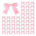 Meseey 50 Pcs 3 Inches Twist Tie Satin Ribbon Bows Pink Pretied Premade Craft Bows for Treat Bags Gift Wrapping Basket Wedding Baby Shower Brithday Christmas Party (3", Pink) - color: Pink