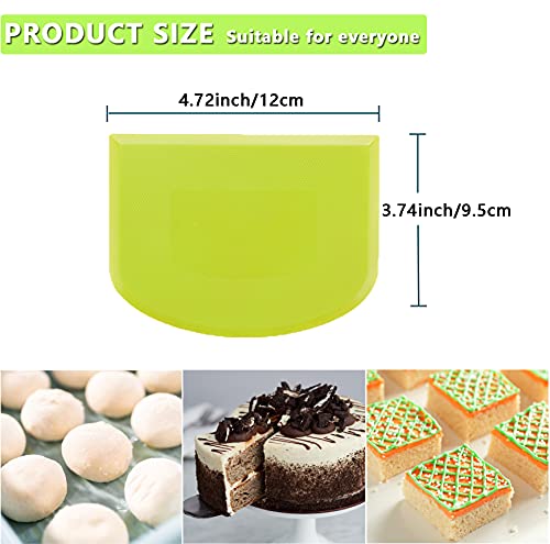 WAFJAMF 2 Pack Plastic Dough Bowl Scraper Food Grade Flexible Bench Cutter