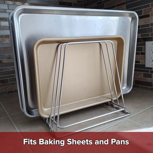 Professional Kitchen Cutting Board Organizer, 1" Slot Stainless Steel Rack - size: 5 Slot, style: 1" Width