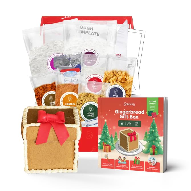 Baketivity Gingerbread House Gift Box Baking Kit for Kids - color: Gingerbread House Gift Box