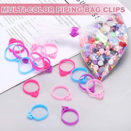 uxcell 60Pcs Pastry Bag Ties Silicone Reusable Piping Bag Ties Cake Purple - color: Purple