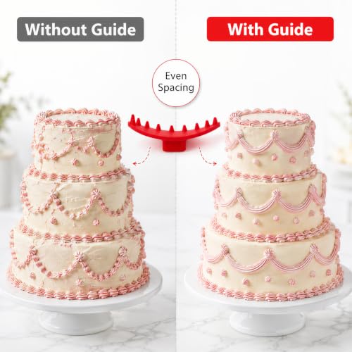 9 Pcs Cake Arch Guide Tool with Cake Scraper Smoother, Swag Marker Tool