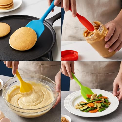 5PCS Silicone Rubber Spatula Set, VITUER Food Grade BPA-Free Spatulas for kitchen Use, Heat Resistant Spatula for Cooking & Baking, Dishwasher Safe (Pack of 2) - size: 13.5*11 (Pack of 2)