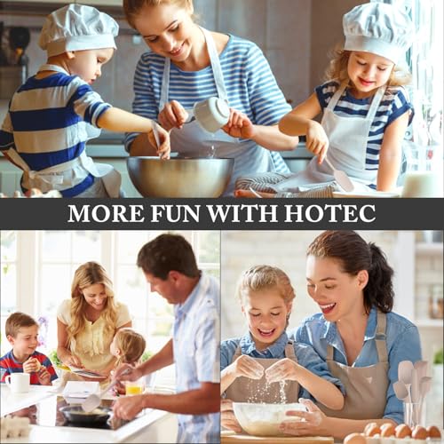 HOTEC 600℉ Heat Resistant Silicone Rubber Spatula Set, Khaki, Set of 5 - color: Khaki