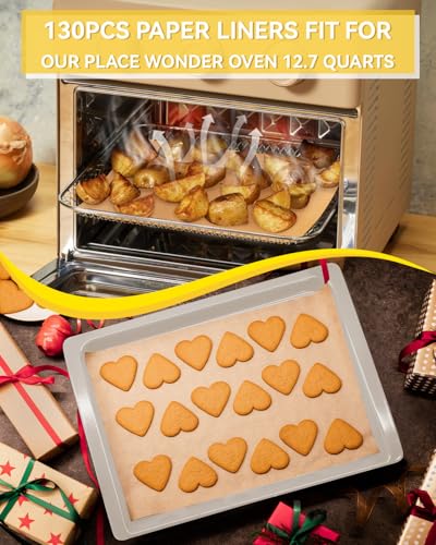 130PCS Air Fryer Liners Compatible with Our Place Wonder Oven 12.7 Quarts - color: 130PCs Burlywood, size: For Wonder Oven 12.7Quarts