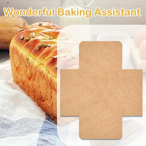 100Pcs Loaf Pan Liners, Bread Pan Parchment Liners for Baking Toast Bread, Cakes, Banana Bread, Cookies, Brown，Ideal for Parchment Paper for Baking Loaf Pans - size: Rectangular 10in