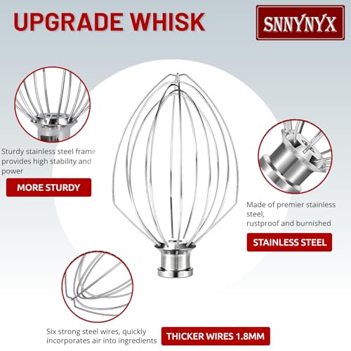 Stainless Steel Whisk Attachment for KitchenAid 5 Qt Bowl-Lift Stand Mixer - size: Fits Bowl-Lift K4/K5/5SS/KSM5/KP25/KG25/Pro500