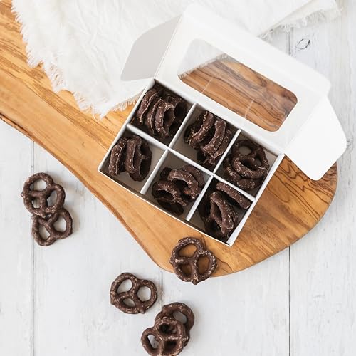 25 pcs White Mini Truffle Box for 6 treats with Windows and Dividers, Bakery Boxes, 5 x 3.5 x 1.57 Inches VERY SMALL Baking Boxes, Square Truffles Box for Gift Giving - color: White
