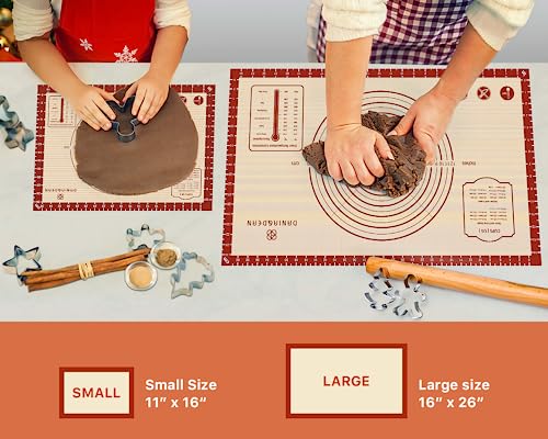 DANIA & DEAN 2 Pack 26"x16" & 11"x16" Extra Thick Silicone Baking Mat Set - color: Red, size: 26"L x 16"W + 16"L x 11"W