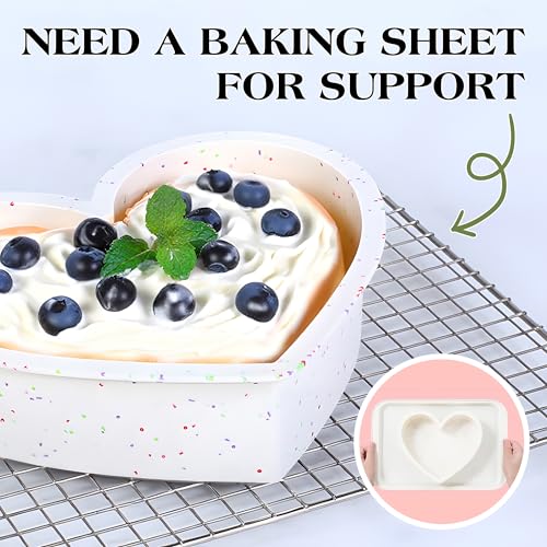 6 Inch Small Heart Shaped Cake Pans for Baking, Set of 3 - color: Cream, size: 6 inch