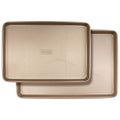 David Burke 17"/15" Cookie Sheets – Carbon Steel, PFTE & PFOA Free, Oven Safe, Non-Toxic, Perfect for Baking and Roasting – Bronze (2-Pack) - color: Bronze, size: 17"/15" Cookie Sheets (2-Pack)