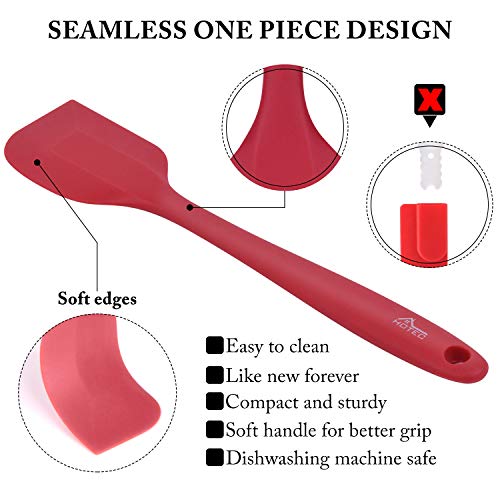 HOTEC BPA Free Silicone Rubber Spatula Set, Red, Set of 5 - color: Red