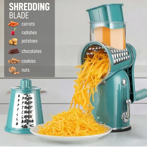 Rotary Cheese Grater Hand Crank, Vegetable Shredder - Classic Green - color: 27 - Green