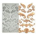 Redesign Home Decor Moulds,Style A,Baroque Curlicues Scroll Lace,Sculpted Decoration,Fondant,Sugar Craft,Cake Decorating, Epoxy Resin Silicone,Baking DIY,Craft,Soap,Polymer Clay,Molds