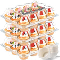 Plastic Cupcake Containers 12 Count (20 Sets), Stackable Cupcake Boxes Holders with Tall Dome Lid, Disposable Cupcake Carrier Trays Include 240 Cupcake Liners