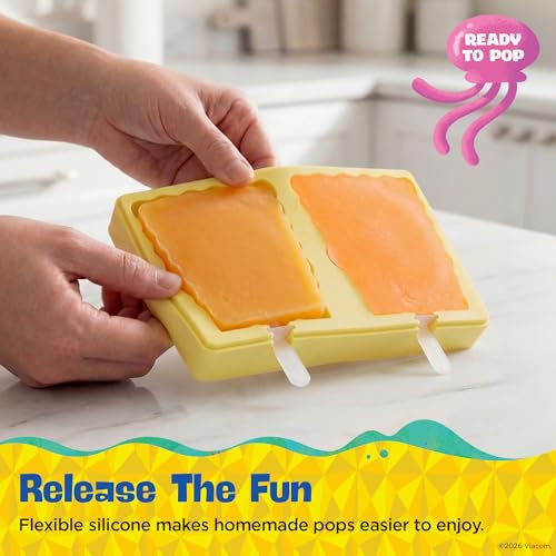 Nickelodeon SpongeBob Silicone Popsicle Molds with Sticks, 2-Cavity - color: SpongeBob