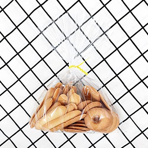 Newkita Clear Goodie Bags - 8x10 Cellophane Treat Bags With 4" Twist Ties, 100 Pack - size: 8x10 Inch