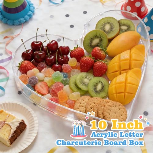 Ledido Reusable 10'' Fillable Acrylic Heart Charcuterie Board Box - color: Heart