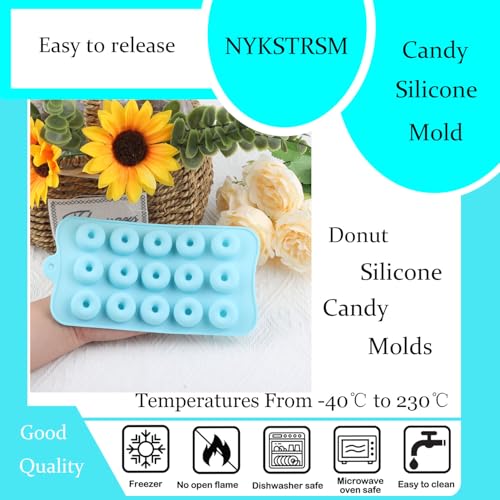 15 Cavity Donut Silicone Candy Molds Set Of 2