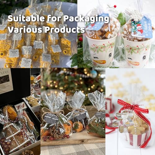 WIKDAY Cellophane Treat Bags with Twist Ties 8x11 Inches 200 PCS Gift Bags - size: 1 Count (Pack of 200)