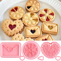 3pcs Mini Heart Cookie Cutter Set Lemon Envelope Heart Cookie Cutters for Kids & Adults Wedding Plastic 3D Cookie Cutters Set Fondant Stamp Biscuit Moulds DIY Baking Tool