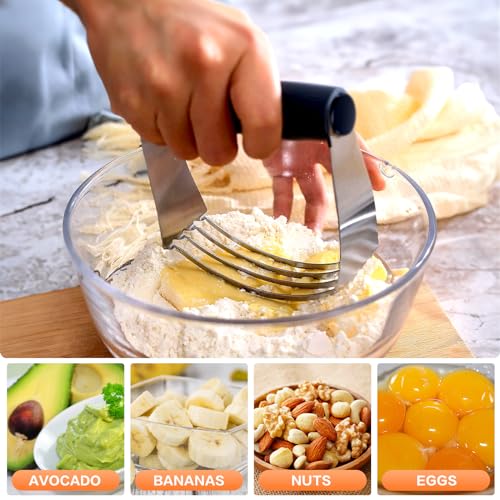 Pastry Cutter, Biscuit Cutter, Dough Scraper, Bread Lame - color: 5 pcs black