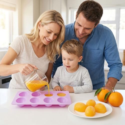 2 Pack Silicone Egg Molds 8 Cavity Easter Silicone Candy Mold 3D Egg-Shaped Silicone Baking Mold for Chocolate, Jello, Mini Cakes, DIY Desserts, Candy, Ice, Pudding, Baking (2, Purple) - color: Purple