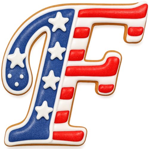 Mighty Gadget Fancy Cursive Letter A to Z Cookie Cutter - 4" Tall Alphabet Baking Mold (Random Color) (F) - color: F