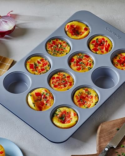 Caraway Non-Stick Ceramic-Coated 12-Cup Muffin Pan - color: Cream, size: Muffin Pan (12 Cup)