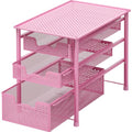 Simple Houseware Stackable 3 Tier Sliding Basket Organizer Drawer, Pink - color: Pink, size: 3-Tier